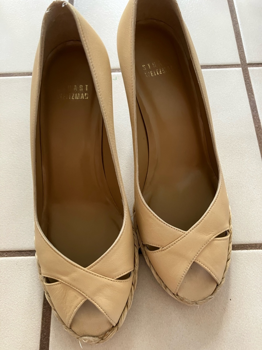 Stuart Weitzman Leopard-Print Pointed Toe Flats in Tan and Black